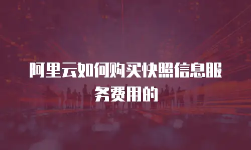 阿里云如何购买快照信息服务费用的