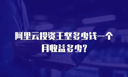 阿里云投资王坚多少钱一个月收益多少？