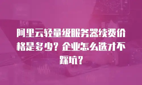 阿里云轻量级服务器续费价格是多少？企业怎么选才不踩坑？