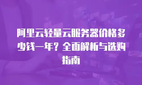 阿里云轻量云服务器价格多少钱一年？全面解析与选购指南