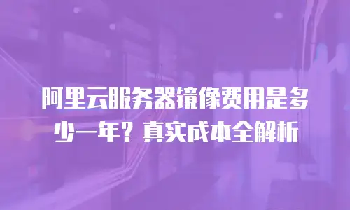 阿里云服务器镜像费用是多少一年？真实成本全解析