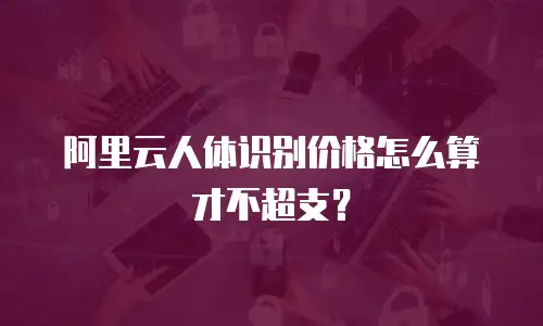 阿里云人体识别价格怎么算才不超支？