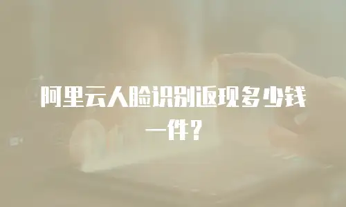 阿里云人脸识别返现多少钱一件？