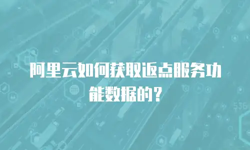 阿里云如何获取返点服务功能数据的？