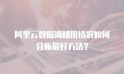 阿里云数据湖租用情况如何分析最好方法？