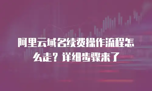阿里云域名续费操作流程怎么走？详细步骤来了