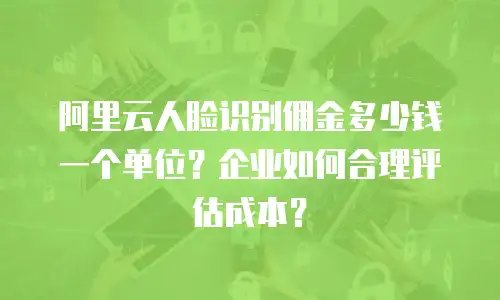 阿里云人脸识别佣金多少钱一个单位？企业如何合理评估成本？
