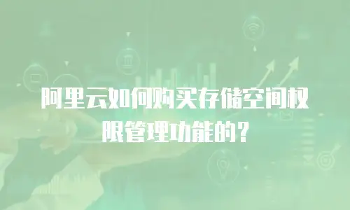 阿里云如何购买存储空间权限管理功能的？