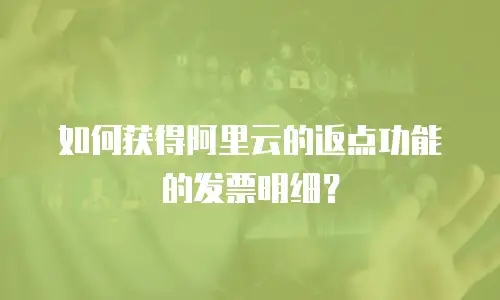 如何获得阿里云的返点功能的发票明细？