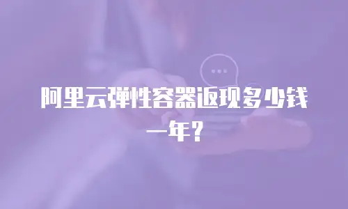 阿里云弹性容器返现多少钱一年？