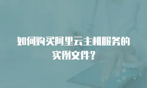 如何购买阿里云主机服务的实例文件？