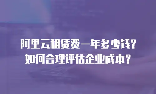 阿里云租赁费一年多少钱？如何合理评估企业成本？
