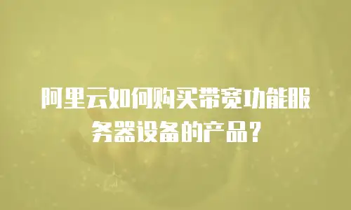 阿里云如何购买带宽功能服务器设备的产品？