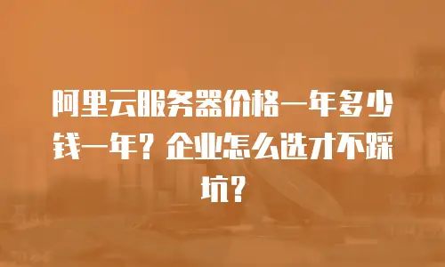 阿里云服务器价格一年多少钱一年？企业怎么选才不踩坑？