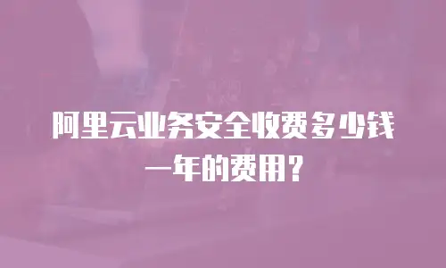 阿里云业务安全收费多少钱一年的费用？