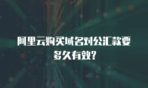阿里云购买域名对公汇款要多久有效？