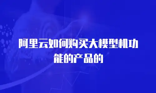阿里云如何购买大模型机功能的产品的