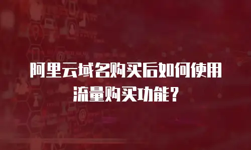 阿里云域名购买后如何使用流量购买功能？
