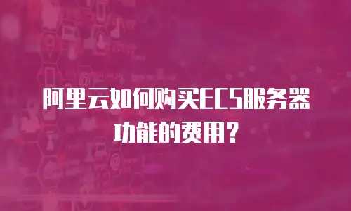 阿里云如何购买ECS服务器功能的费用？