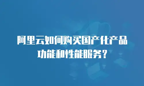 阿里云如何购买国产化产品功能和性能服务？