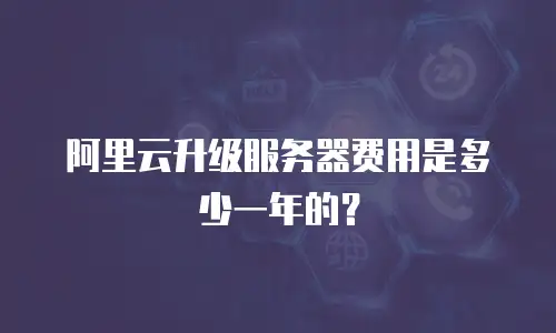 阿里云升级服务器费用是多少一年的？