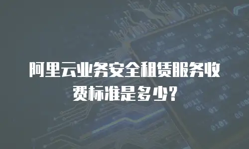 阿里云业务安全租赁服务收费标准是多少？