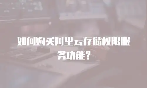 如何购买阿里云存储权限服务功能？