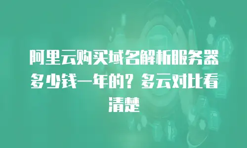 阿里云购买域名解析服务器多少钱一年的？多云对比看清楚
