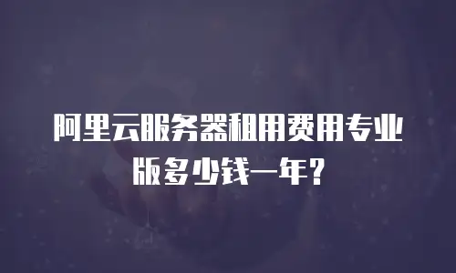 阿里云服务器租用费用专业版多少钱一年？