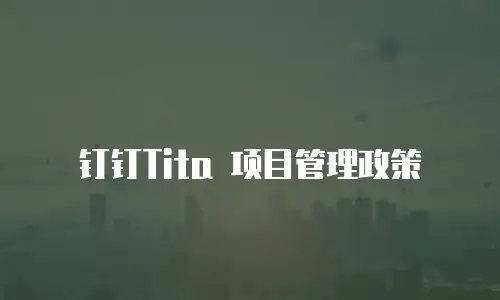 钉钉Tita 项目管理政策