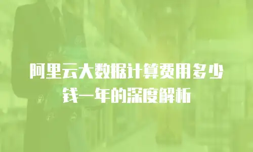 阿里云大数据计算费用多少钱一年的深度解析