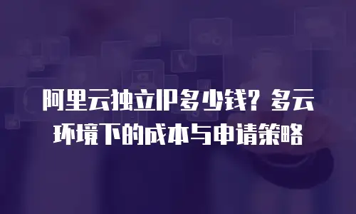 阿里云独立IP多少钱？多云环境下的成本与申请策略