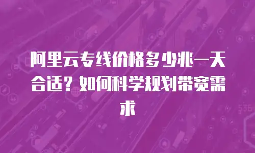 阿里云专线价格多少兆一天合适？如何科学规划带宽需求