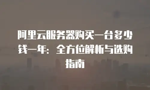 阿里云服务器购买一台多少钱一年：全方位解析与选购指南