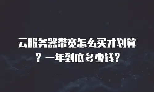云服务器带宽怎么买才划算？一年到底多少钱？