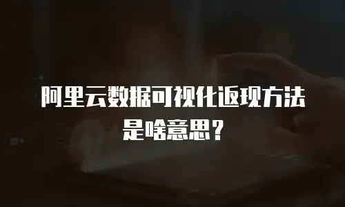 阿里云数据可视化返现方法是啥意思？