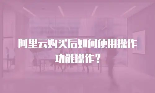 阿里云购买后如何使用操作功能操作？