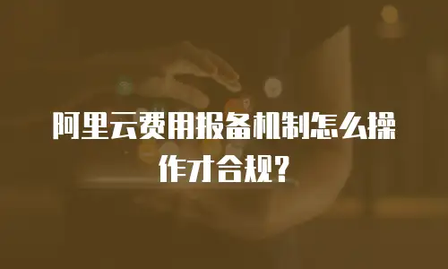 阿里云费用报备机制怎么操作才合规？