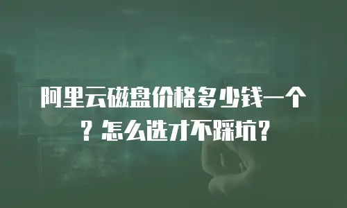 阿里云磁盘价格多少钱一个？怎么选才不踩坑？