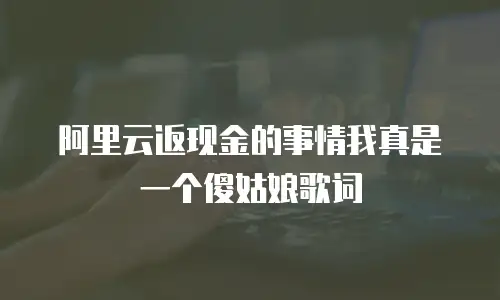 阿里云返现金的事情我真是一个傻姑娘歌词
