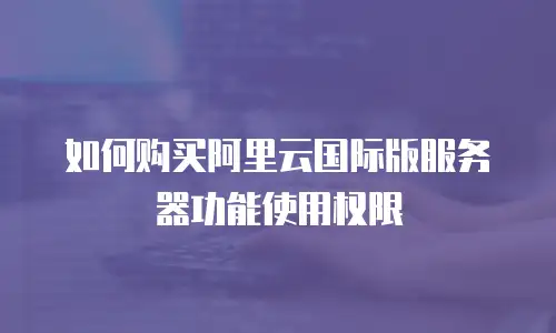 如何购买阿里云国际版服务器功能使用权限