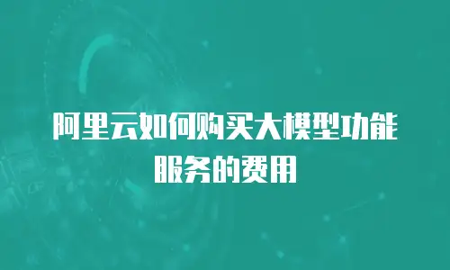 阿里云如何购买大模型功能服务的费用