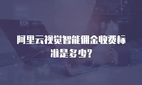 阿里云视觉智能佣金收费标准是多少？