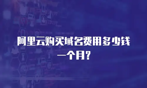 阿里云购买域名费用多少钱一个月？