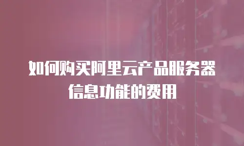如何购买阿里云产品服务器信息功能的费用