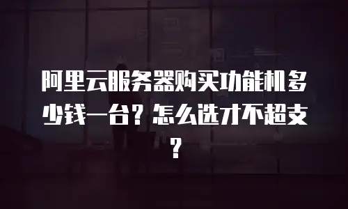 阿里云服务器购买功能机多少钱一台？怎么选才不超支？