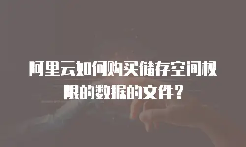 阿里云如何购买储存空间权限的数据的文件？
