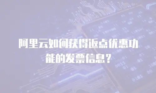 阿里云如何获得返点优惠功能的发票信息？