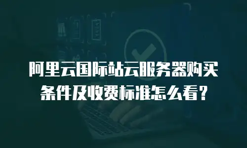 阿里云国际站云服务器购买条件及收费标准怎么看？