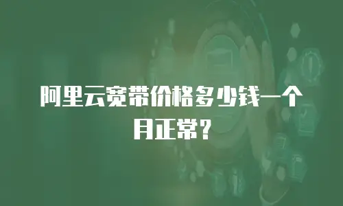 阿里云宽带价格多少钱一个月正常？